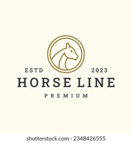 Horse logo vector icon illustration hipster vintage retro