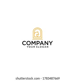 horse logo vector icon line art outline download monoline