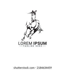 Diseño de ilustración vectorial de logotipo de caballo 