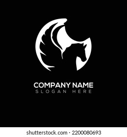 Diseño de ilustración vectorial de logotipo de caballo 
