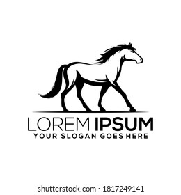 horse logo vector illustration, good for mascot, delivery, or logistic, logo industry, flat color style with black.