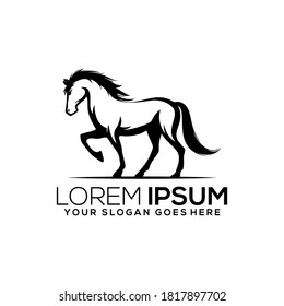 horse logo vector illustration, good for mascot, delivery, or logistic, logo industry, flat color style with black.