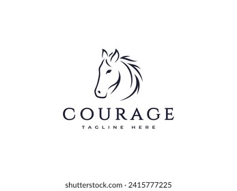 horse logo vector illustration. horse head logo template