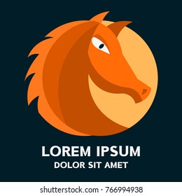 Horse logo. Vector illustration isolated on background.
