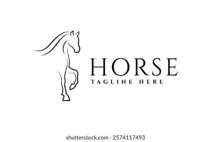 horse logo vector illustration, stylish horse logo template