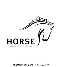 Horse logo vector illustration template, creative and simple design