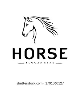 Horse logo vector illustration template, creative and simple design
