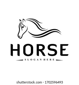 Horse logo vector illustration template, creative and simple design