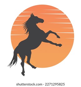 horse logo vector illustration template design