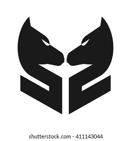 horse logo vector. letter S logo vector.