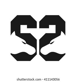 horse logo vector. letter S logo vector.