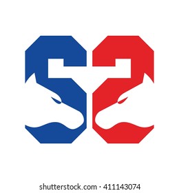 horse logo vector. letter S logo vector.