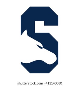 horse logo vector. letter S logo vector.