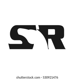 horse logo vector. letter S and R logotype.