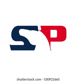 horse logo vector. letter S and P logotype.