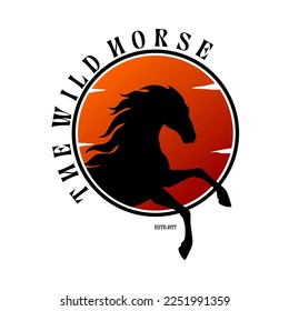 horse logo vector simple and modern