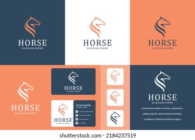 Horse logo vector. simple horse shape illustration