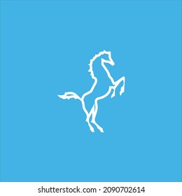 arte de la línea de la plantilla del vector del logotipo de caballo