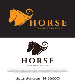 horse logo. wildlife animals for horse racing sports. championship. head horse sign or symbol. vector illustration elements