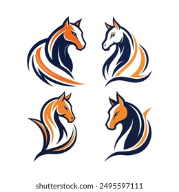 Horse Logos Art Illustration - Ideal for T-shirt Design, Hoodie Design, Pillow Cover Design, and More