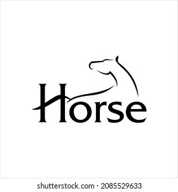 Plantilla de marca de palabras para el diseño del logotipo del logotipo del caballo