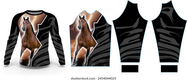 horse long sleeve shirt t-shirt