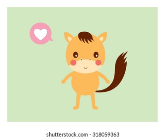 horse love card vector