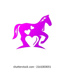 horse love logo design vector template