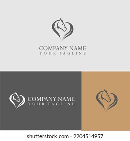 Horse Love logo design vector