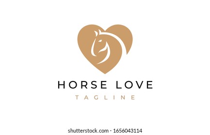 Horse Love Logo - Horse Head in Heart
