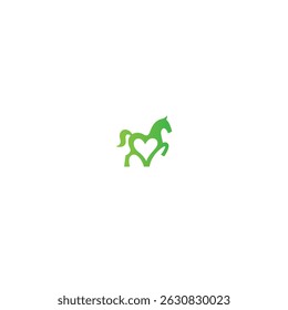 Horse love logo icon flat vector design