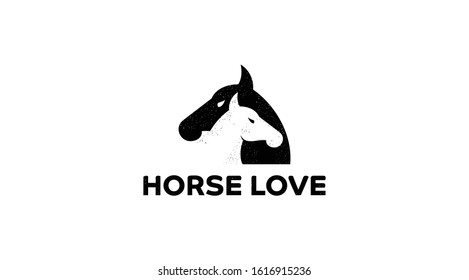 
Horse love logo, Horse vector icon 