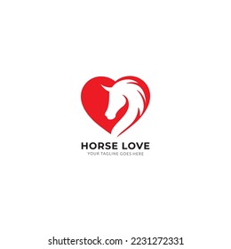 horse love logo vector template.