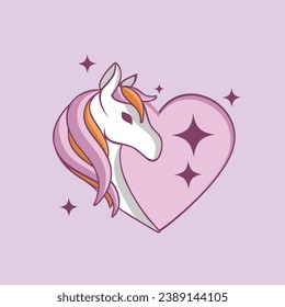 horse love, this logo can be used for children who like horses, women aged 15-20 years or more, the horse community, and can also be used as an individual