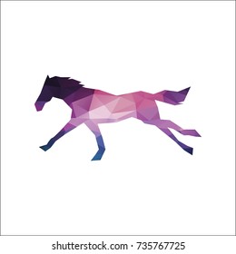 horse in low poly  design style