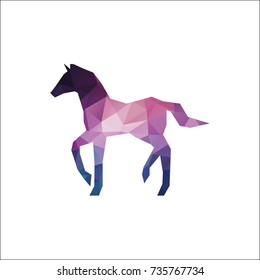 horse in low poly  design style