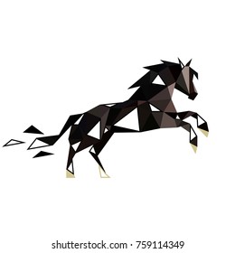 Horse  low poly . Polygonal horse.