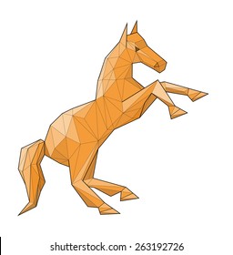 Horse. Low polygon linear vector illustration