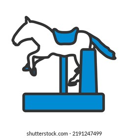 Horse Machine Icon. Editable Bold Outline With Color Fill Design. Vector Illustration.