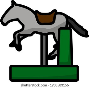 Horse Machine Icon. Editable Outline With Color Fill Design. Vector Illustration.