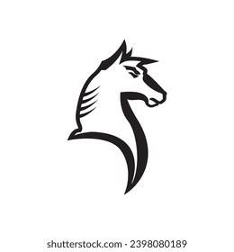horse macho logo design icon illustration.