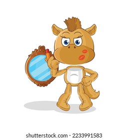 the horse make up mascot. cartoon vector