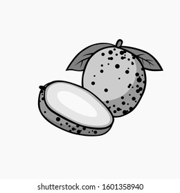 Horse mango Vector Greyscale mode for all purpose