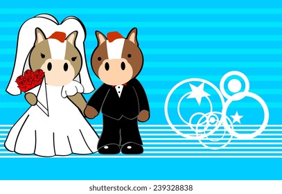 horse married cartoon background in vector format very easy to edit