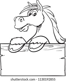 Horse Mascot Cartoon Head