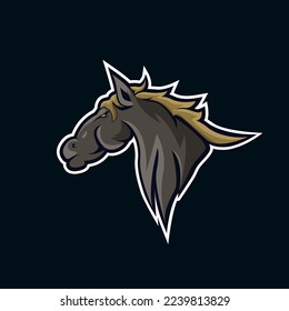 Horse Mascot e sport logo design vector