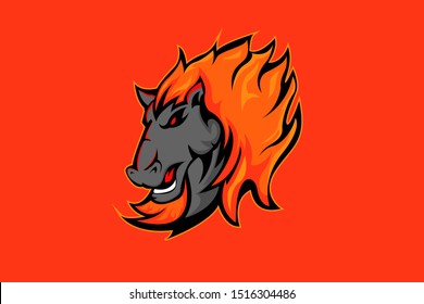 HORSE  MASCOT EPS LOGO VECTOR