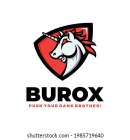 Horse Mascot esport logo design Vector 