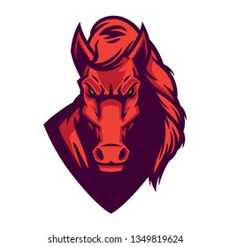 Horse Mascot Esports Logo Vector Illustration