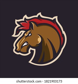 horse mascot illustration logo vector